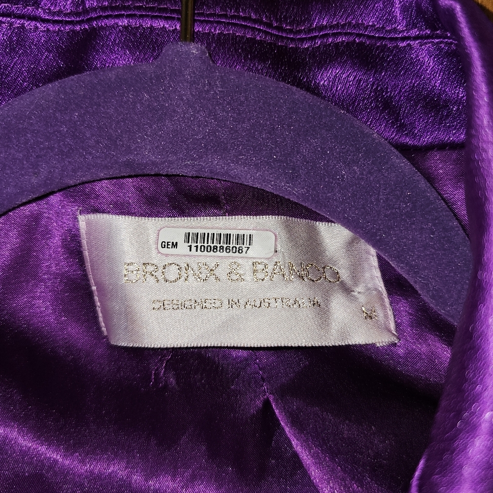 Bronx and Banco Odessa purple blazer Ostrich feather dress Size medium/US 6 - Picture 12 of 14